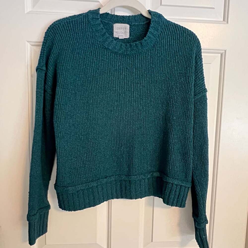 Gypsy Cloud Women's Teal Textured‎ Chenille Pullover Sweater Size Medium